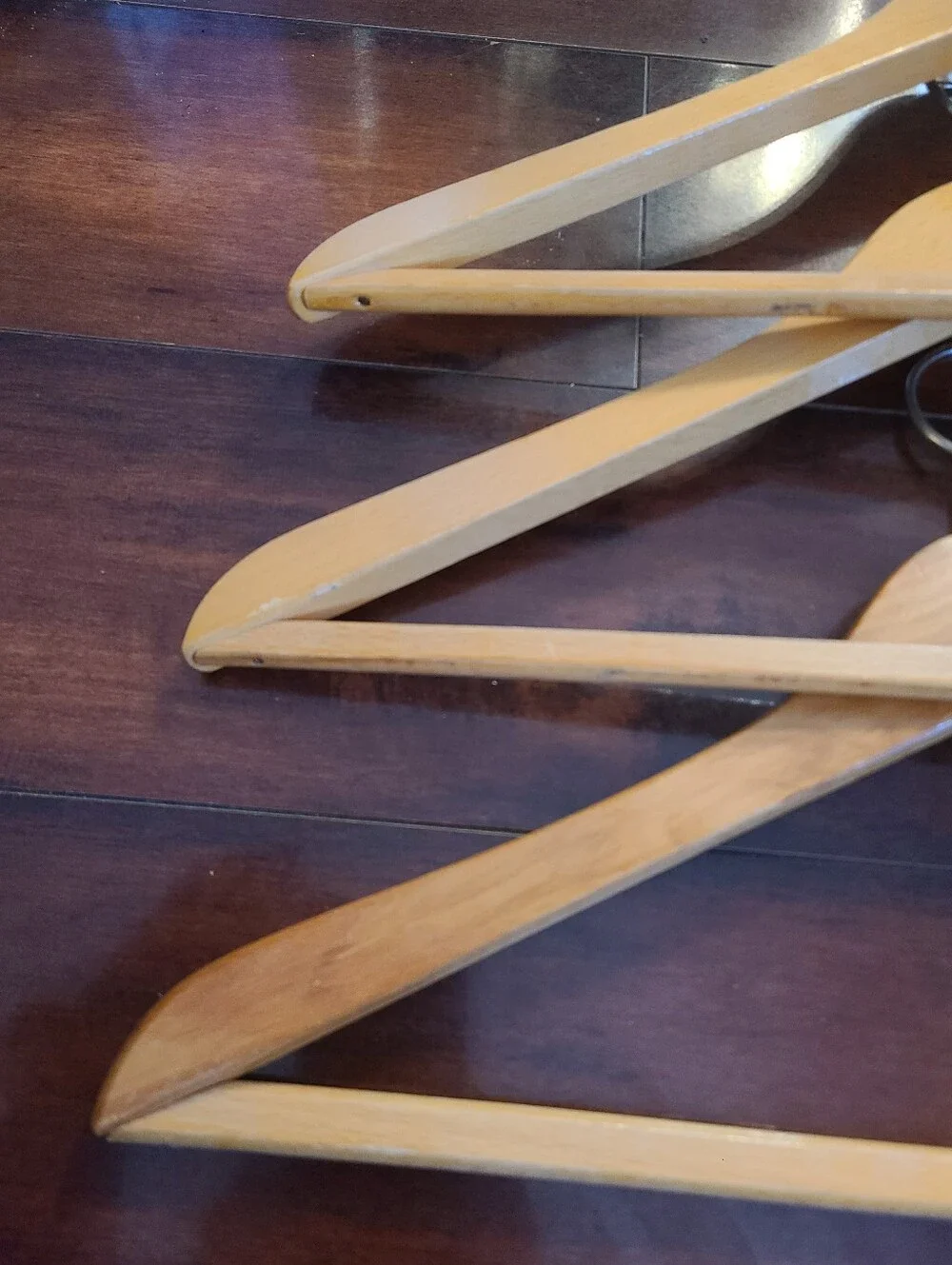 Lot of 3 Vintage Wooden Hangers West Germany W Germany MCM Mid Century Suit Coat